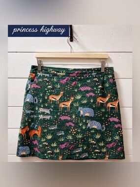 PRINCESS HIGHWAY Green Animal Print Mini Skirt Size 14